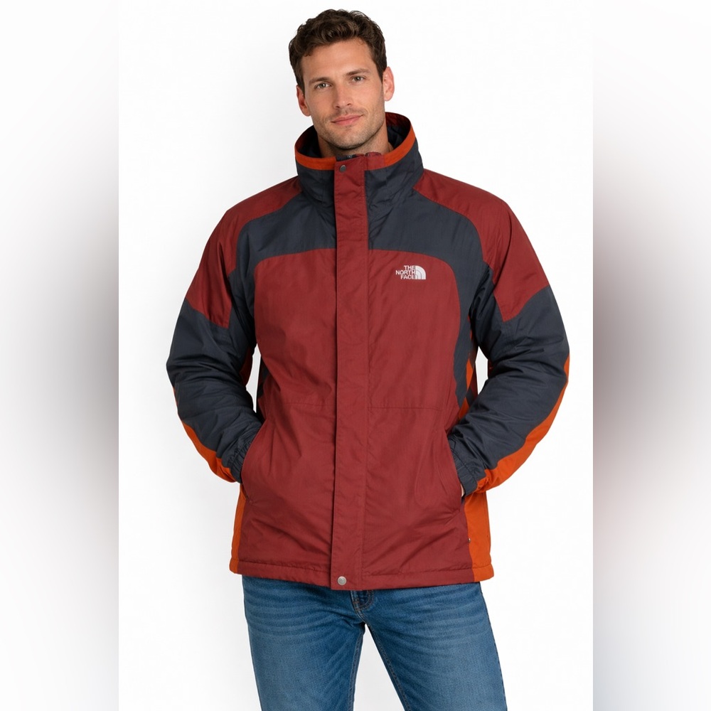 The North Face Men's Rust Red, Charcoal & Orange Shell Jacket